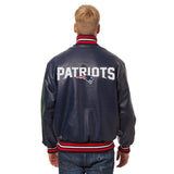 New England Patriots JH Design Leather Jacket - Navy