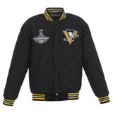 Stanley Cup Champions Pittsburgh Penguins JH Design Wool Reversible Jacket-Black