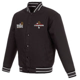 Los Angeles Dodgers 2024 World Series Champions Poly-Twill Full-Snap Jacket -Black - J.H. Sports Jackets