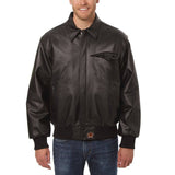 New England Patriots JH Design Tonal Leather Jacket - Black