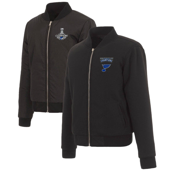 St. Louis Blues JH Design Women's 2019 Stanley Cup Champions Reversible Fleece Jacket - Black