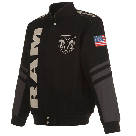 Dodge Ram Embroidered Cotton Twill Jacket - Black