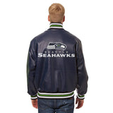 Seattle Seahawks JH Design Leather Jacket - Navy