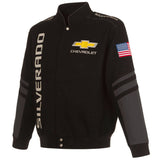 Chevrolet Silverado Embroidered Cotton Twill Jacket - Black