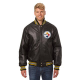 Pittsburgh Steelers JH Design Leather Jacket-Black