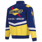 NASCAR Sunoco Racing JH Design Full-Snap Twill Uniform Jacket – Royal/Yellow - J.H. Sports Jackets