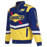 NASCAR Sunoco Racing JH Design Full-Snap Twill Uniform Jacket – Royal/Yellow - J.H. Sports Jackets