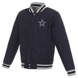 Dallas Cowboys Reversible Two Tone Fleece Jacket - Gray/Navy