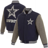 Dallas Cowboys Domestic Two Tone All Wool Jacket - Navy/Gray