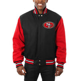 San Francisco 49ers JH Design Wool Full-Snap Jacket - Black/Scarlet