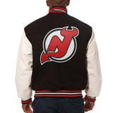 New Jersey Devils Two-Tone Wool and Leather Jacket - Black/White