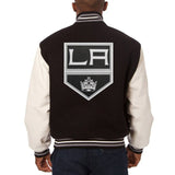 Los Angeles Kings Alternate Logo Two-Tone Wool and Leather Jacket - Black