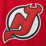 New Jersey Devils Two-Tone Wool and Leather Jacket - Red/White