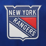 New York Rangers Two-Tone Wool and Leather Jacket - Royal/White