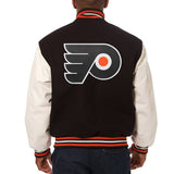 Philadelphia Flyers Two-Tone Wool and Leather Jacket - Black/White