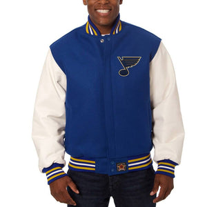 St. Louis Blues Two-Tone Wool and Leather Jacket - Royal