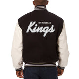 Los Angeles Kings Two-Tone Wool and Leather Jacket - Black