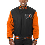 Philadelphia Flyers Embroidered All Wool Two-Tone Jacket - Black/Orange