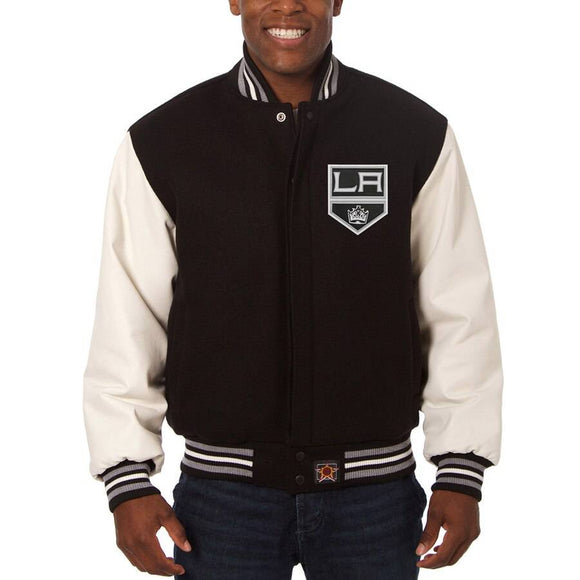 Los Angeles Kings Two-Tone Wool and Leather Jacket - Black