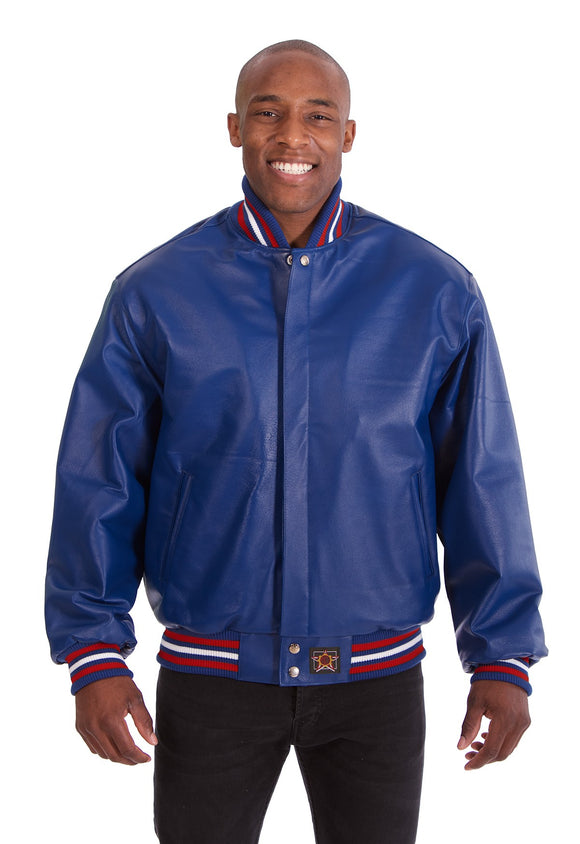 JH Design - All-Leather Varsity Jacket - Royal - J.H. Sports Jackets