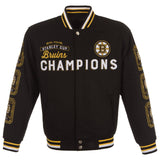 Boston Bruins Commemorative Reversible Wool Championship Jacket - Black