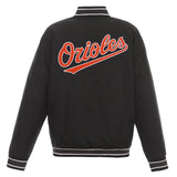 Baltimore Orioles Poly Twill Varsity Jacket - Black JH Design