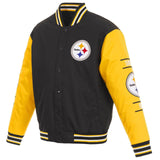 Pittsburgh Steelers Poly Twill Varsity Jacket - Black/Yellow