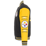 Pittsburgh Steelers Poly Twill Varsity Jacket - Black/Yellow