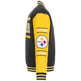 Pittsburgh Steelers Poly Twill Varsity Jacket - Black/Yellow