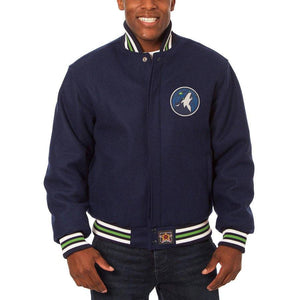 Minnesota Timberwolves JH Design Wool Full-Snap Jacket-Navy