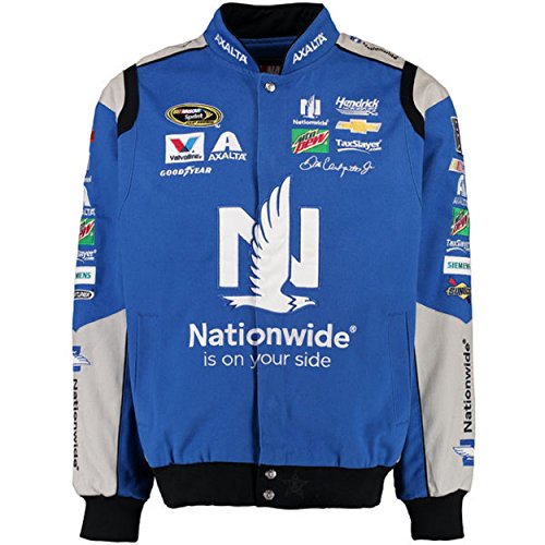 Men's Dale Earnhardt Jr. JH Design Heather Gray/Royal Reversible Fleece  Varsity Jacket