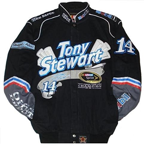 Tony Stewart Sprint Cup Series Champion 3 Times Twill  jacket - Black - J.H. Sports Jackets