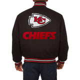 Kansas City Chiefs JH Design Wool Full-Snap Jacket - Black - JH Design