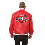 Montreal Canadiens Full Leather Jacket - Red - JH Design