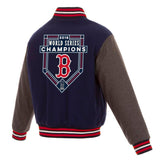 Boston Red Sox JH Design 2018 World Series Champions Wool Full-Snap Jacket – Gray - JH Design