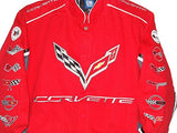 Corvette Racing Embroidered Twill  Jacket - Red - J.H. Sports Jackets