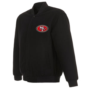 San Francisco 49ers Reversible Wool Jacket - Black - JH Design