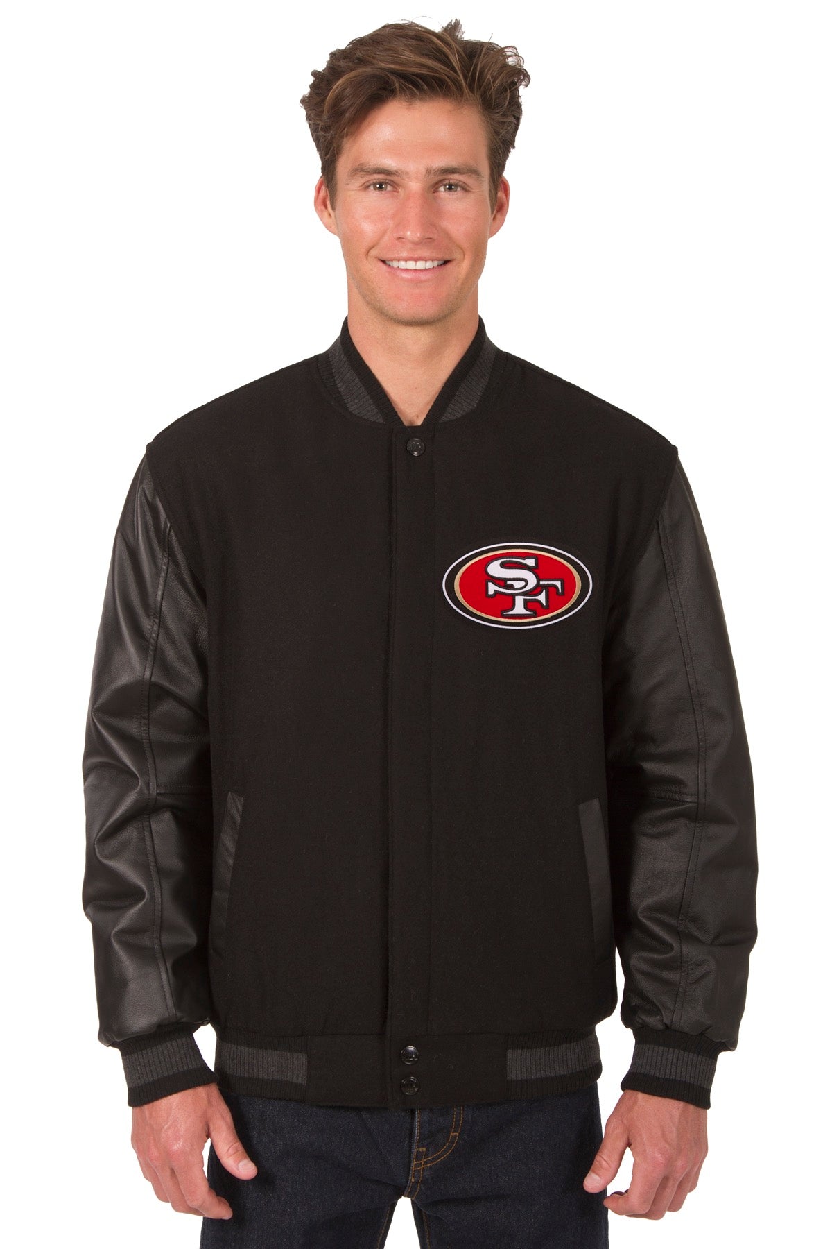 NFL San Francisco 49ers Reversible Jacket Black/Red (L) – Chop Suey Official