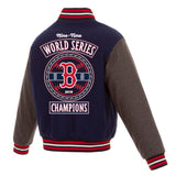 Boston Red Sox JH Design 2018 World Series Champions Wool Reversible Full-Snap Jacket – Navy - JH Design
