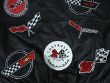 Corvette Embroidered Full Leather Jacket - Black - J.H. Sports Jackets
