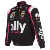 2023 Alex Bowman JH Design Black Ally Uniform Full-Snap Jacket - J.H. Sports Jackets