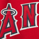 Los Angeles Angels Wool Jacket w/ Handcrafted Leather Logos - Red - JH Design