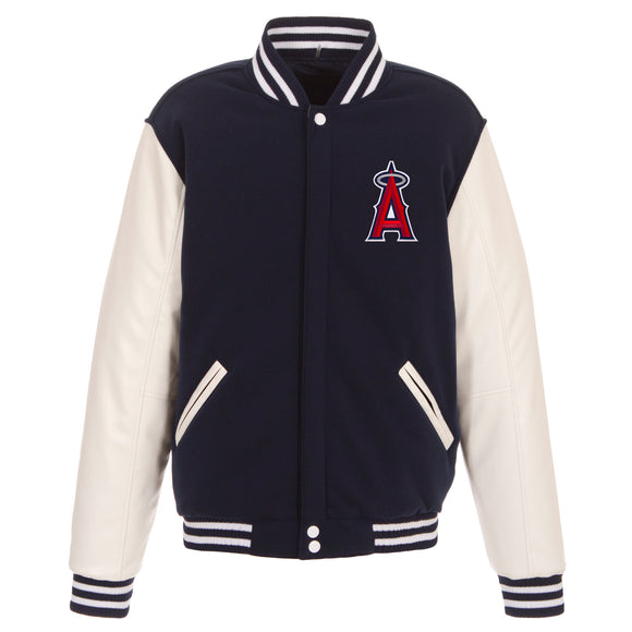 Navy Blue LA Angels Varsity MLB Jacket By Spinespark – Spine Spark