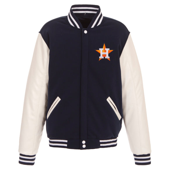 Houston Astros White Sleeve Blue Jacket For Sale - William Jacket