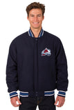 Colorado Avalanche Reversible Wool Jacket - Navy - JH Design