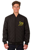 Oakland Athletics Wool & Leather Reversible Jacket w/ Embroidered Logos - Black - J.H. Sports Jackets