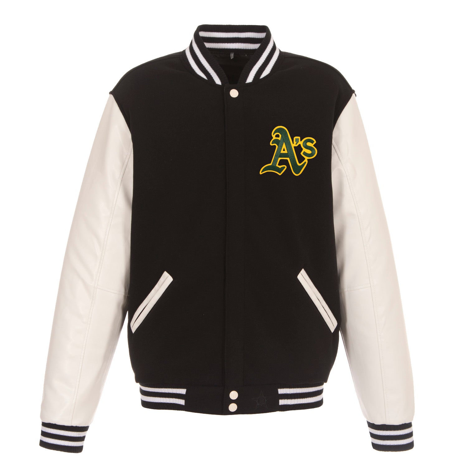 Oakland Athletics - JH Design Reversible Fleece Jacket with Faux