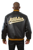 Oakland Athletics Full Leather Jacket - Black - JH Design