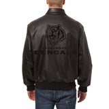 Cincinnati Bengals Full Leather Jacket - Black/Black - J.H. Sports Jackets