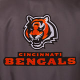 Cincinnati Bengals Poly Twill Varsity Jacket - Charcoal - JH Design